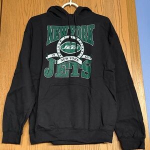 NY Jets Men’s Medium NFL Team Apparel NWT Hooded Sweatshirt Black Green Football